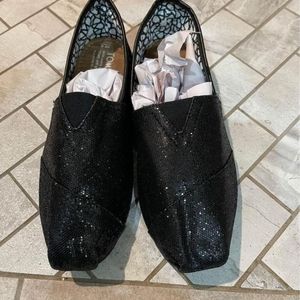 Sparkly Black Toms